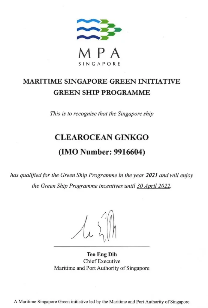 Maritime Singapore Green Initiative run by the MPA